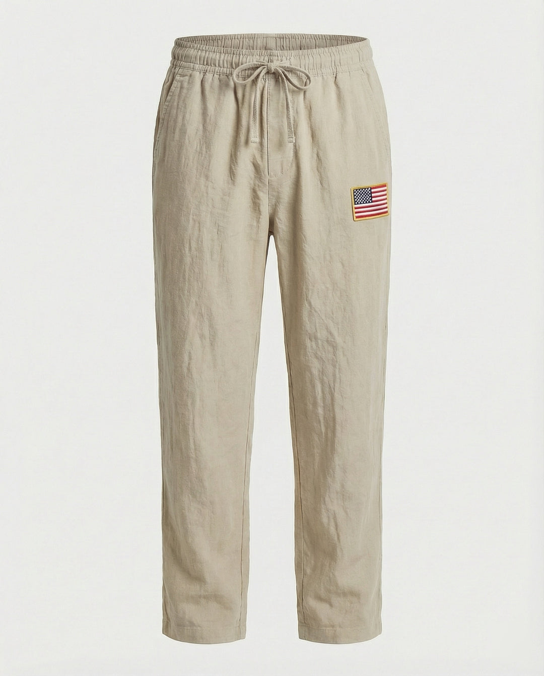 Herren Bequeme Freizeithose mit elastischem Bund und USA-Flaggenapplikation EB