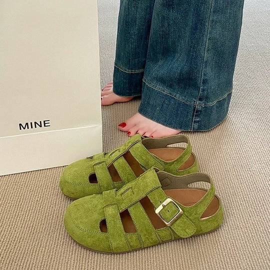 Damen Bequeme Sandalen mit verstellbaren Riemen und weichem Innenfutter EB
