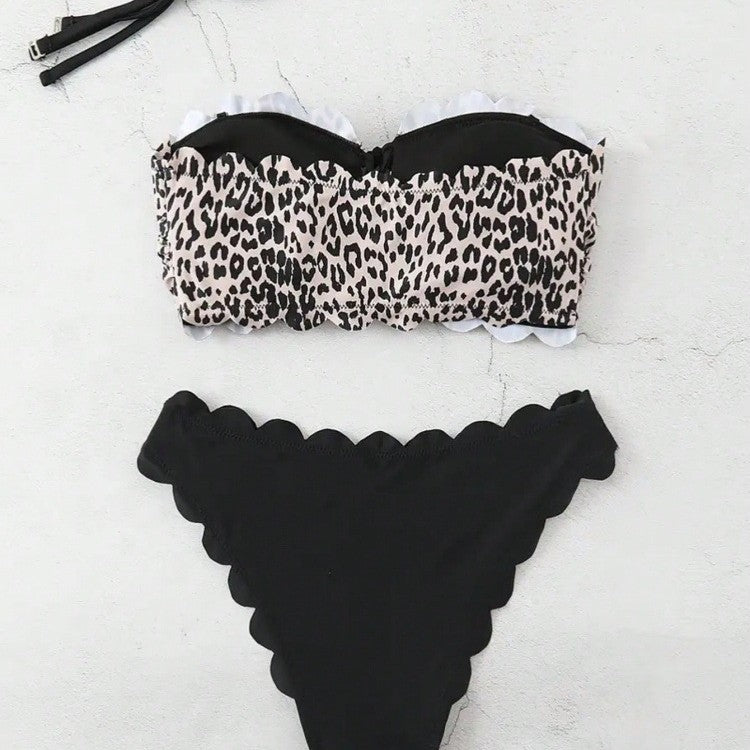 Damen Bikini-Set mit skulpturalem Design und modischem Animal-Print EB