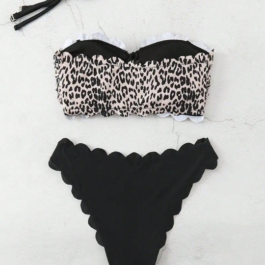 Damen Bikini-Set mit skulpturalem Design und modischem Animal-Print EB