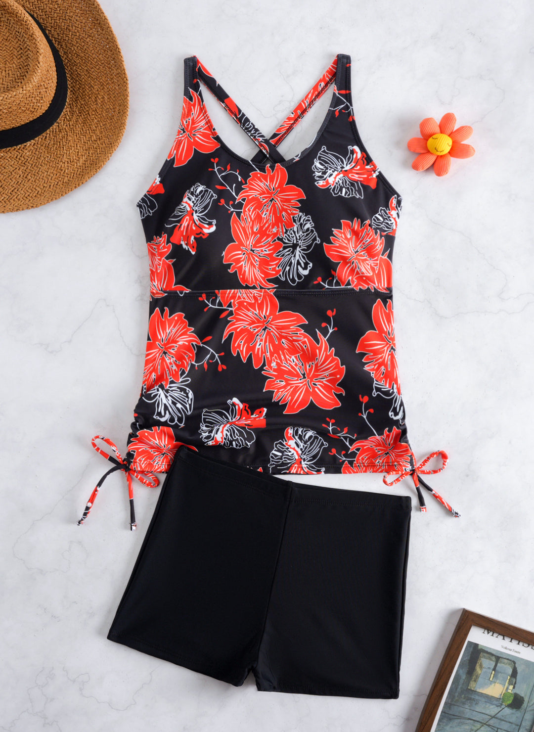 Damen Tankini-Set mit modischem Blumendesign und bequemen Shorts EB