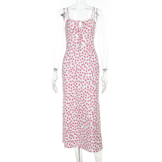 Damen Sommerliches Maxikleid mit Blumenmuster und verstellbaren Trägern EB