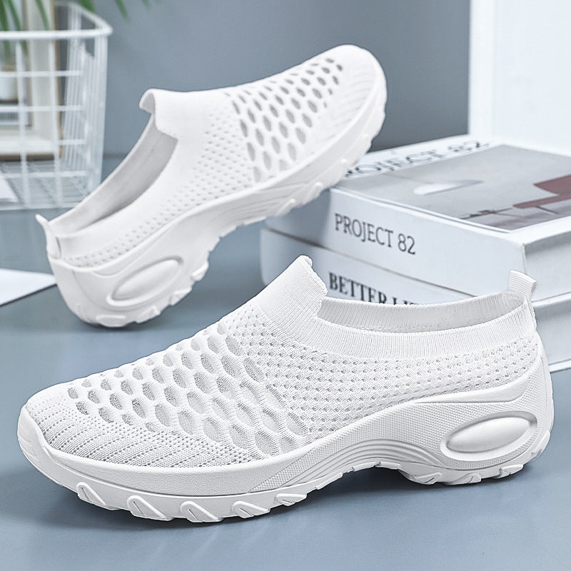 Damen Atmungsaktive Slip-On Laufschuhe mit elastischer Netzstruktur EB