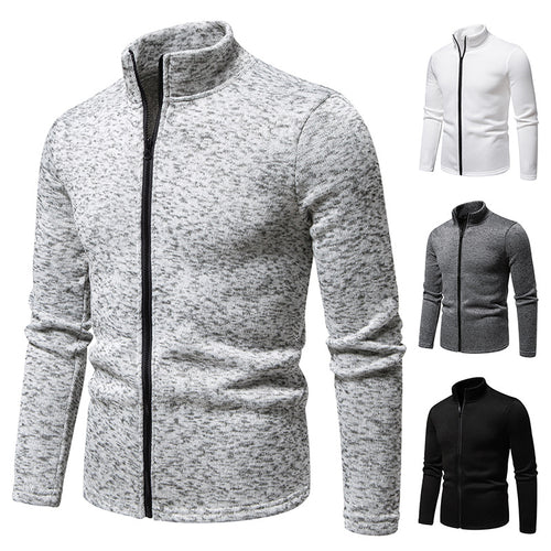 Herren Fleecejacke mit hohem Kragen und praktischem Reißverschluss EB