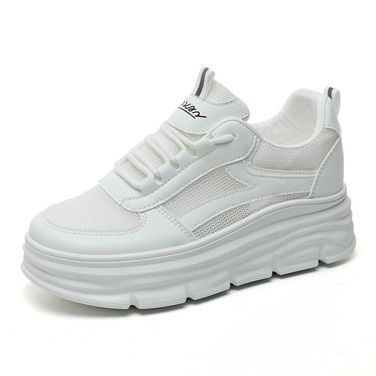 Damen elegante und bequeme Sneakers mit erhöhter Laufsohle EB