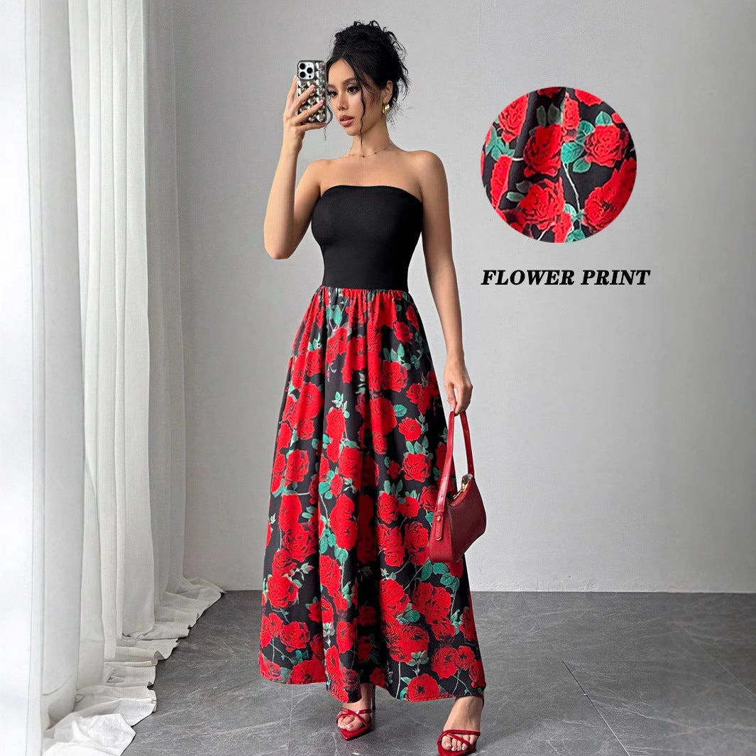 Damen Maxikleid im luxuriösen Blumenmuster EB