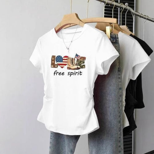 Damen Crop-T-Shirt mit figurbetontem Schnitt und modernem Design EB