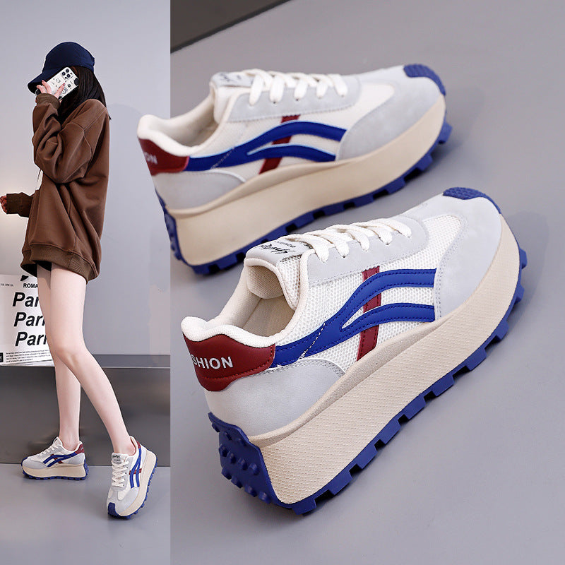 Damen Chunky Sneaker mit modischem Plateau und atmungsaktiver Mesh-Oberfläche EB