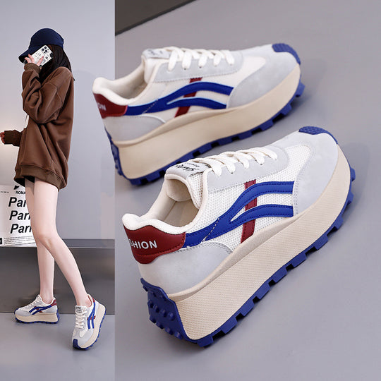 Damen Chunky Sneaker mit modischem Plateau und atmungsaktiver Mesh-Oberfläche EB