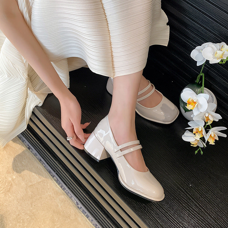 Damen Plateau-Pumps mit dekorativem Doppelriemen EB