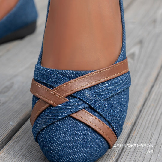 Damen Ballerinas mit elegantem Kreuzriemen EB