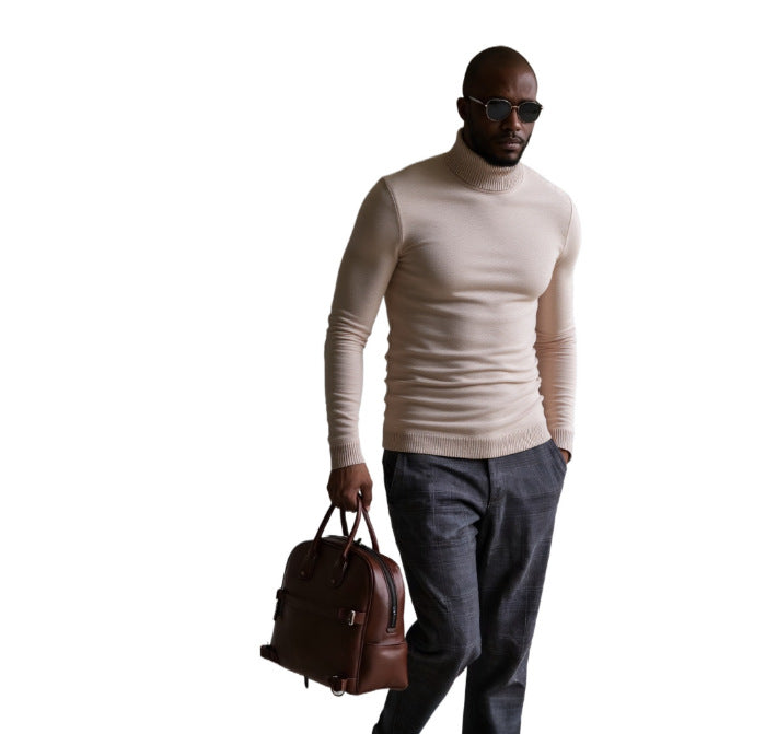 Herren rollkragen pullover mit feiner Struktur EB