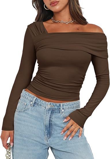Damen Wickelshirt mit asymmetrischem Ausschnitt und raffiniertem Stretch EB