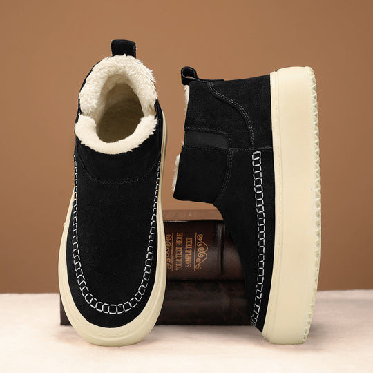Damen kuschelige Winterstiefel mit elastischem Einsatz EB