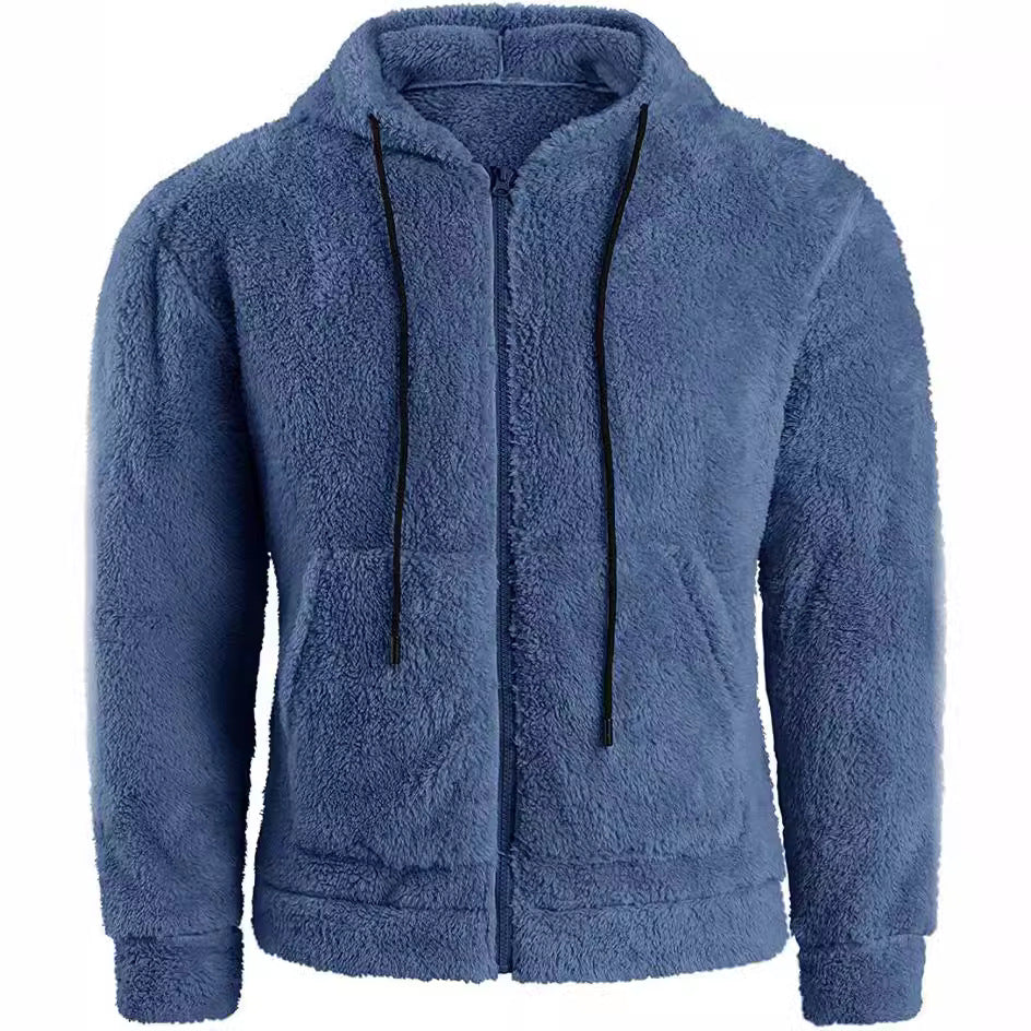 Herren nan kuschelige Teddyfleece Kapuzenjacke mit durchgehendem Reißverschluss EB