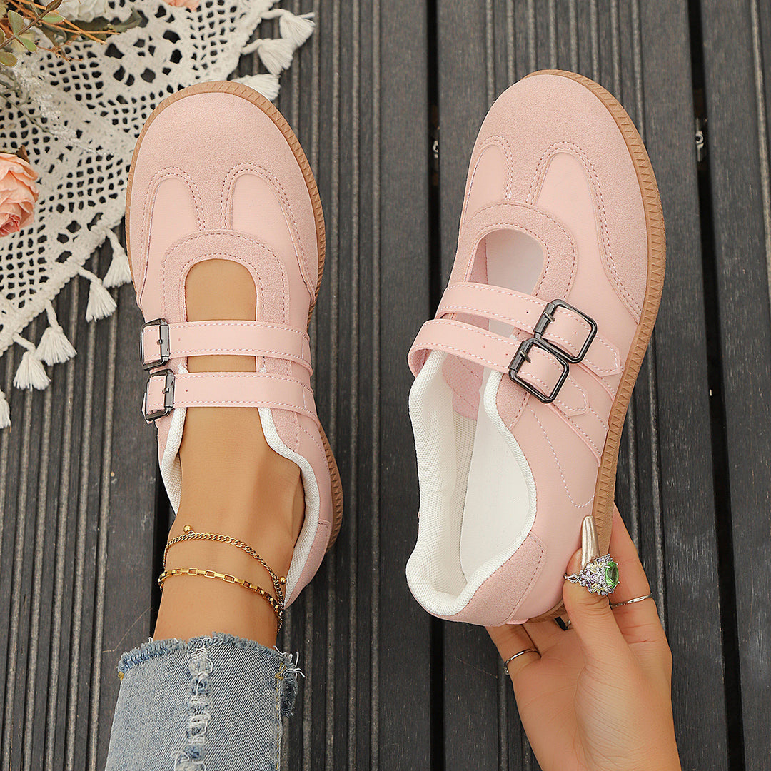 Damen Komfortable Sneakers mit doppeltem Klettverschluss EB