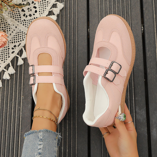 Damen Komfortable Sneakers mit doppeltem Klettverschluss EB