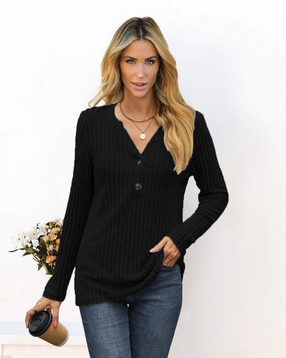 Damen lässiges Langarmshirt EB