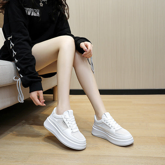 Damen modische Plateau Sneakers mit atmungsaktivem Netzmaterial und schockabsorbierender Sohle EB
