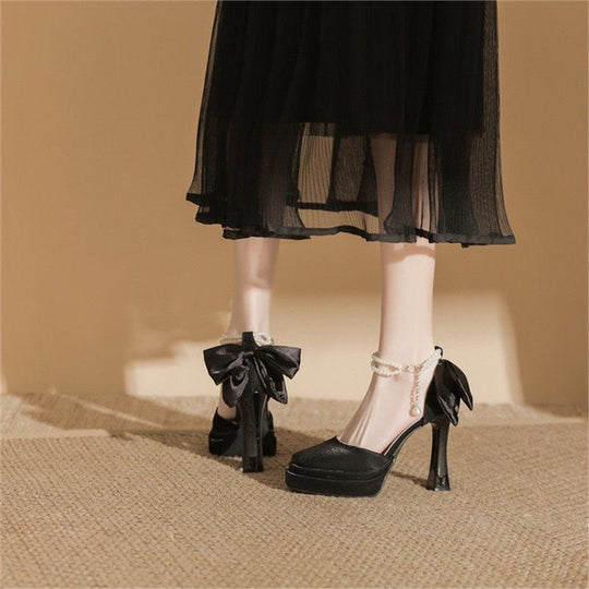 Damen High Heel Schuhe mit eleganter Schleifenverzierung EB