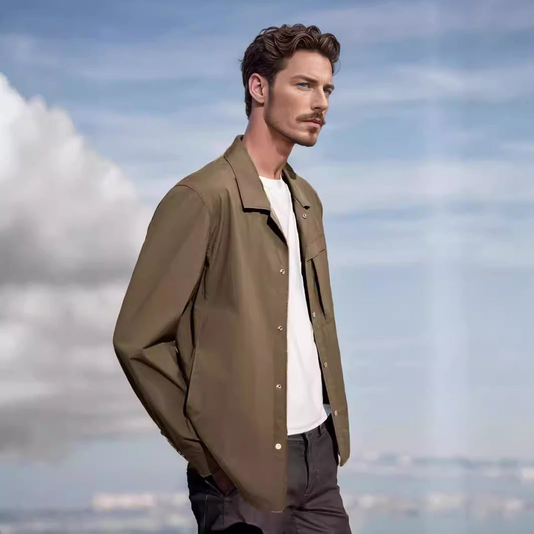 Herren leichte Utility-Jacke mit praktischen Taschen und modernem Design EB