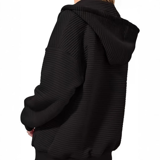 Damen Oversized Hoodie mit strukturiertem Design und praktischen Taschen EB