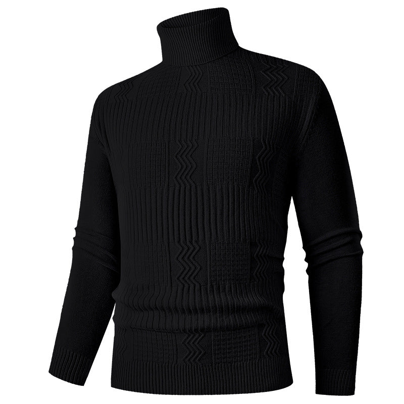Herren eleganter Rollkragenpullover mit strukturiertem Design EB
