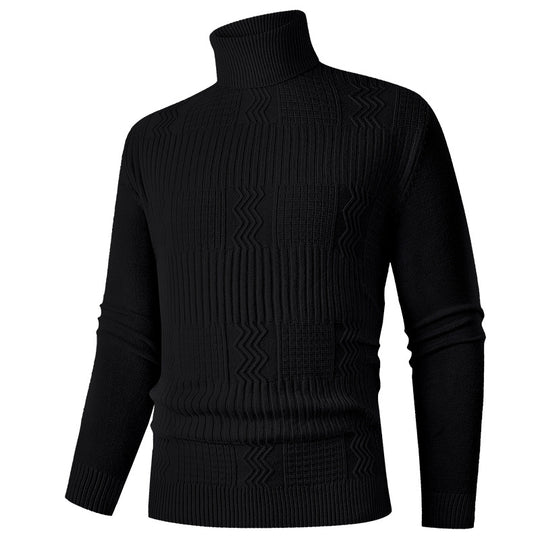 Herren eleganter Rollkragenpullover mit strukturiertem Design EB