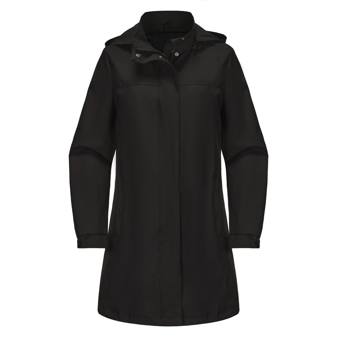 Damen funktionale Übergangsjacke mit verstellbarem Kapuzenkragen und praktischen Taschen EB