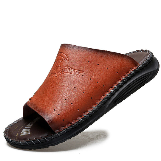 Herren Komfortable und atmungsaktive Ledersandalen EB