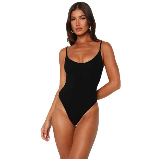 Damen Baderock mit schmalen Trägern und tiefem Ausschnitt EB