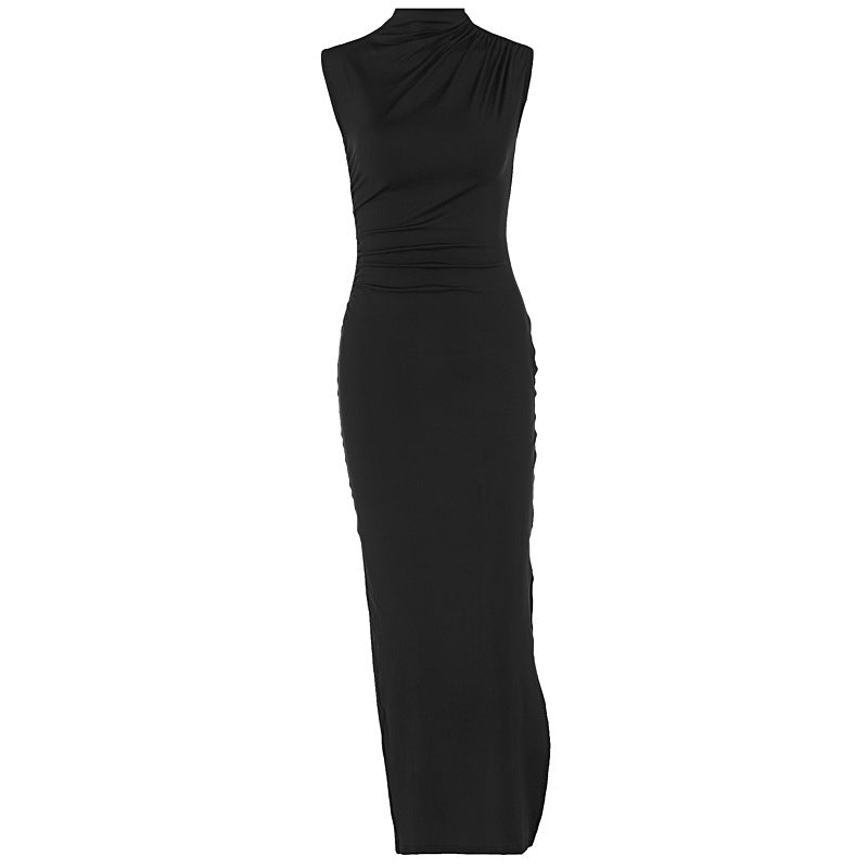 Damen Elegantes Wickelkleid mit figurbetontem Schnitt und hohem Schlitz EB
