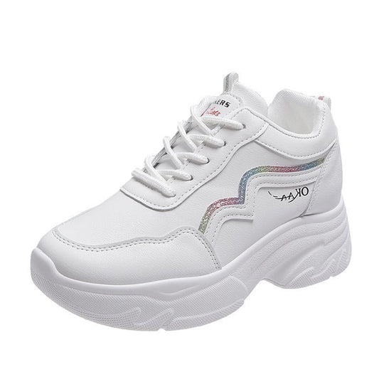 Damen Sportliche Sneakers mit modischer Plateau-Sohle und atmungsaktiver Obermaterialstruktur EB