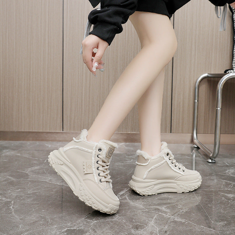 Damen High-Top Winter Sneakers mit flauschigem Innenfutter und rutschfester Sohle EB