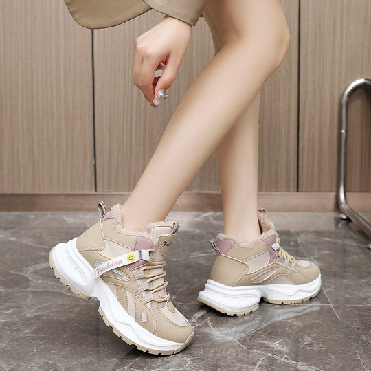 Damen gefütterte Winter-Sneaker mit rutschfester Sohle und atmungsaktivem Obermaterial EB