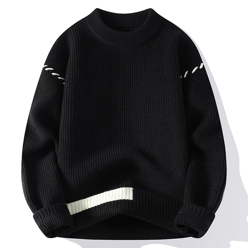 Damen Grober Strickpullover mit innovativem Design und dekorativen Details EB