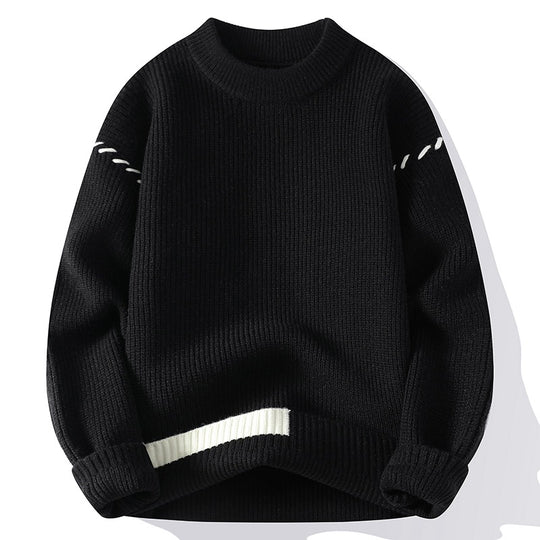 Damen Grober Strickpullover mit innovativem Design und dekorativen Details EB