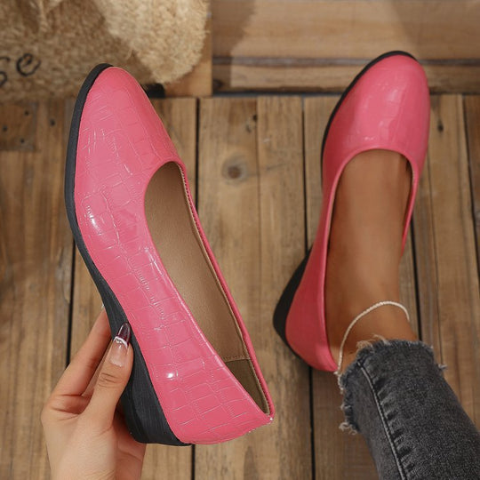 Damen Komfortable Wedge-Pantoletten mit elegantem Krokodilleder-Design EB