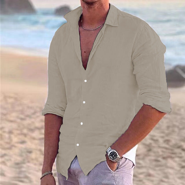 Herren Sommerliche Leinenhemd EB