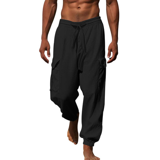 Herren lässige Cargo-Hose mit verstellbarem Bund und praktischen Seitentaschen EB