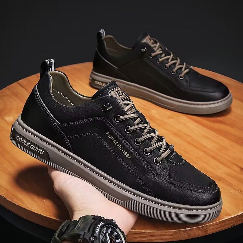 Herren Sportschuhe mit atmungsaktivem Leder und dämpfender Sohle EB
