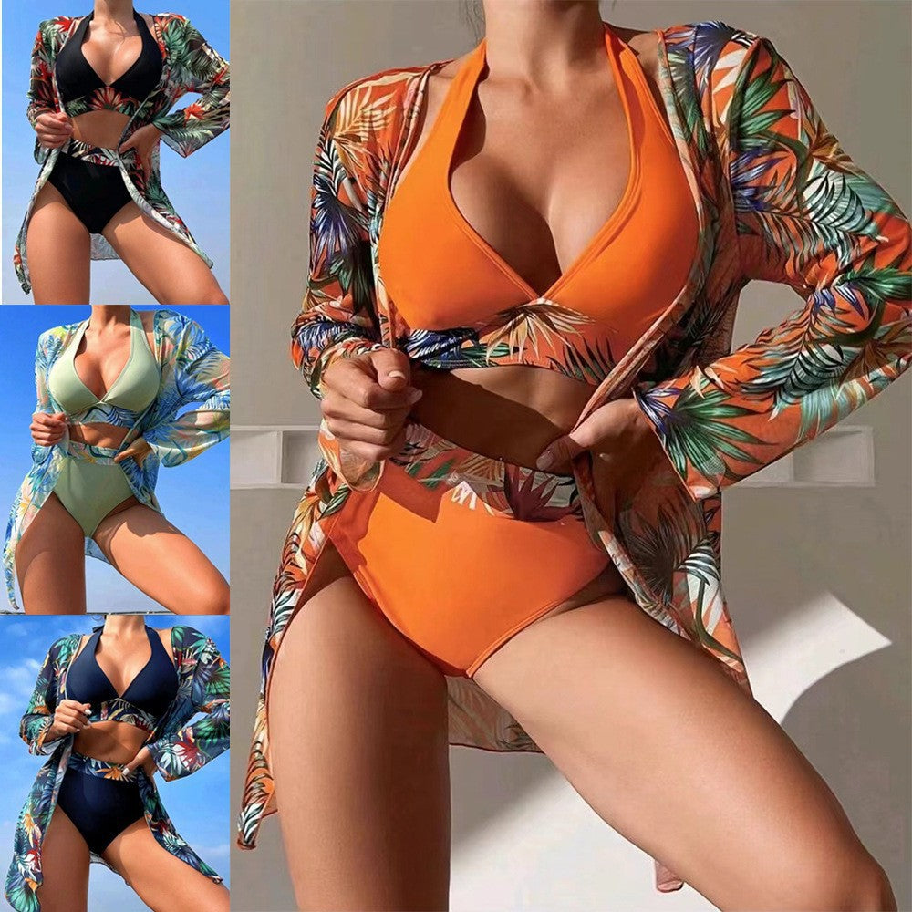Damen Bikini-Set mit floralem Cover-Up EB