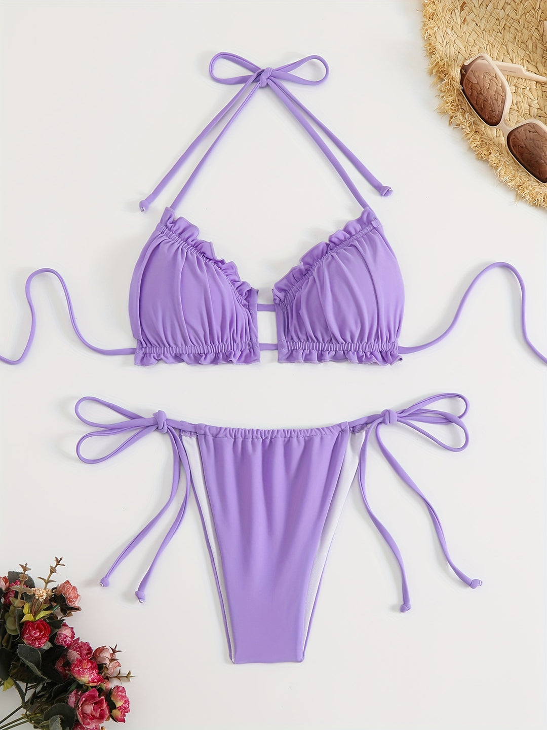 Damen Rüschen-Bikini mit verstellbaren Trägern EB