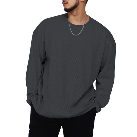 Herren Langarmshirt mit strukturiertem Rippenmuster und modernem Schnitt EB