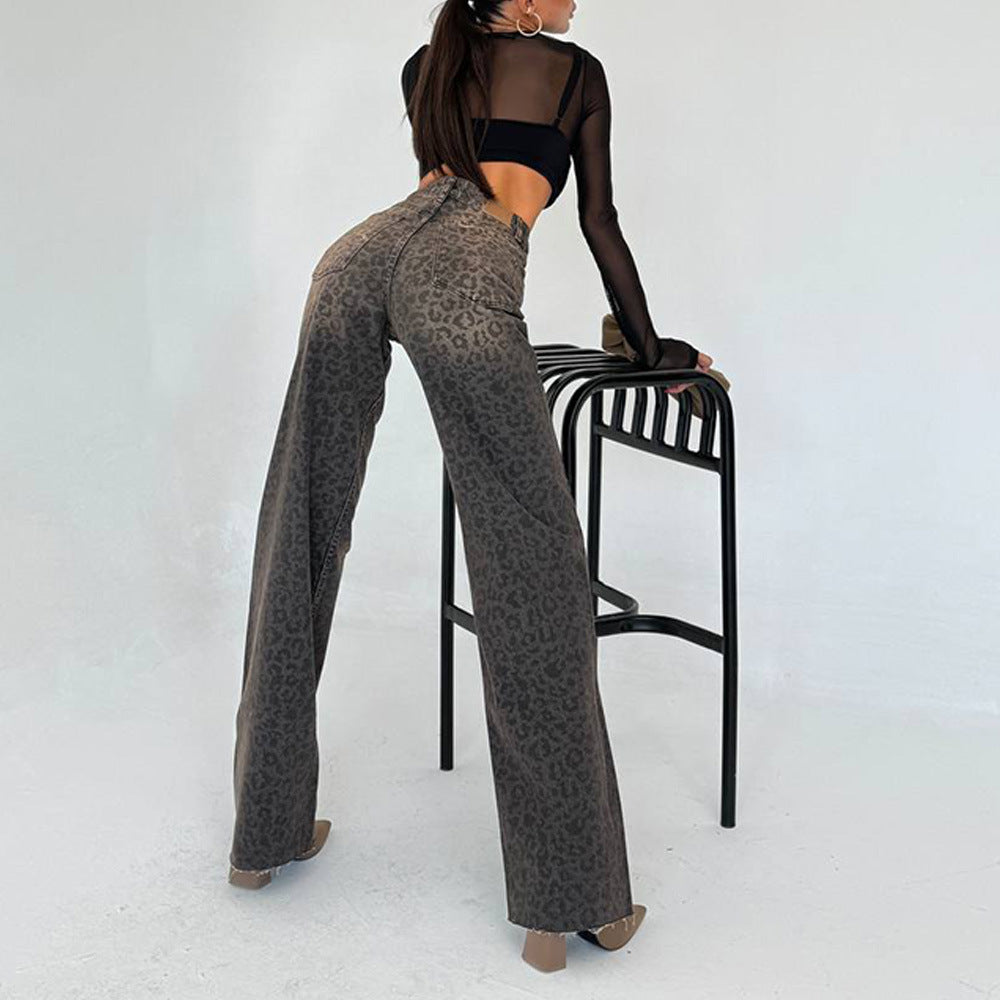 Damen hochtaillierte Leo Jeans EB