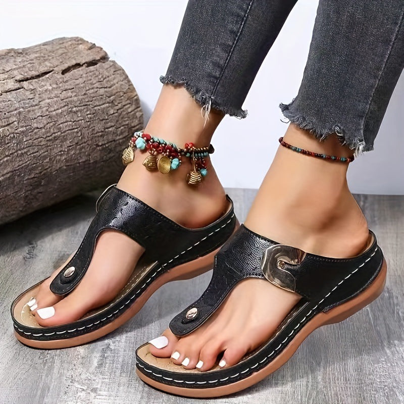 Damen Freizeit-Sandalen mit anatomischem Fußbett und modischem Verschluss EB