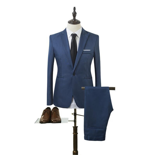 Herren nan schlanker Businessanzug mit tailliertem Sakko und Chino-Hose EB