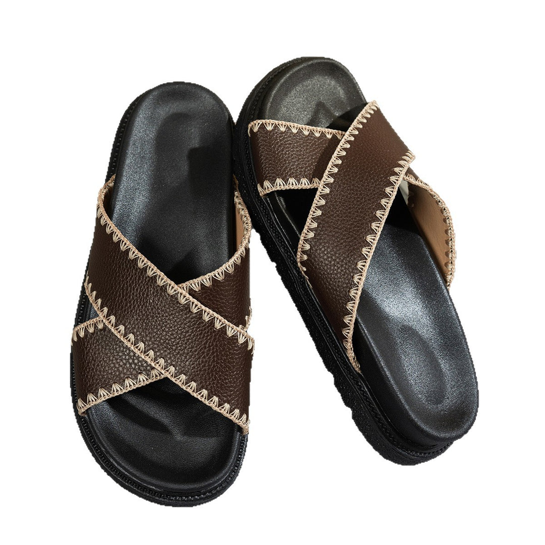 Damen Bequeme Clogs mit geflochtenem Riemendesign und ergonomischem Fußbett EB