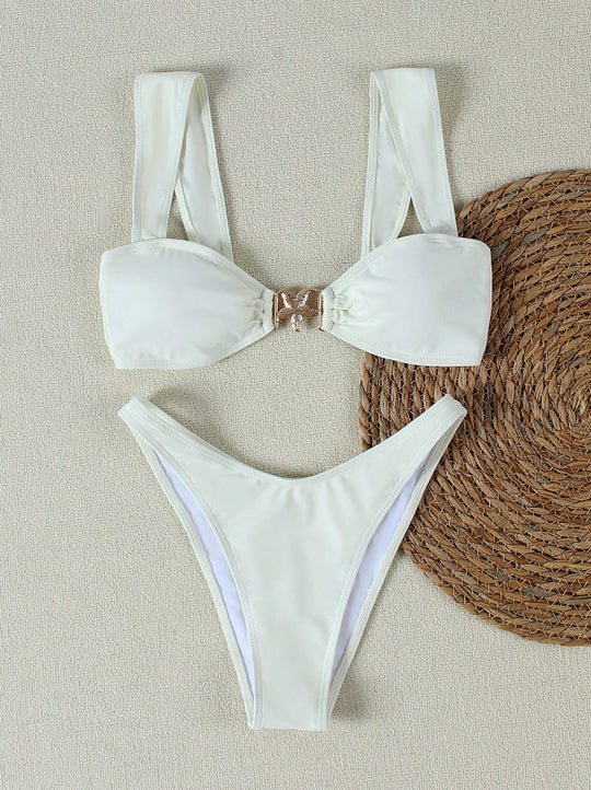 Damen Bikini-Set mit elegantem Knoten-Detail und hochwertigem Bindemuster EB