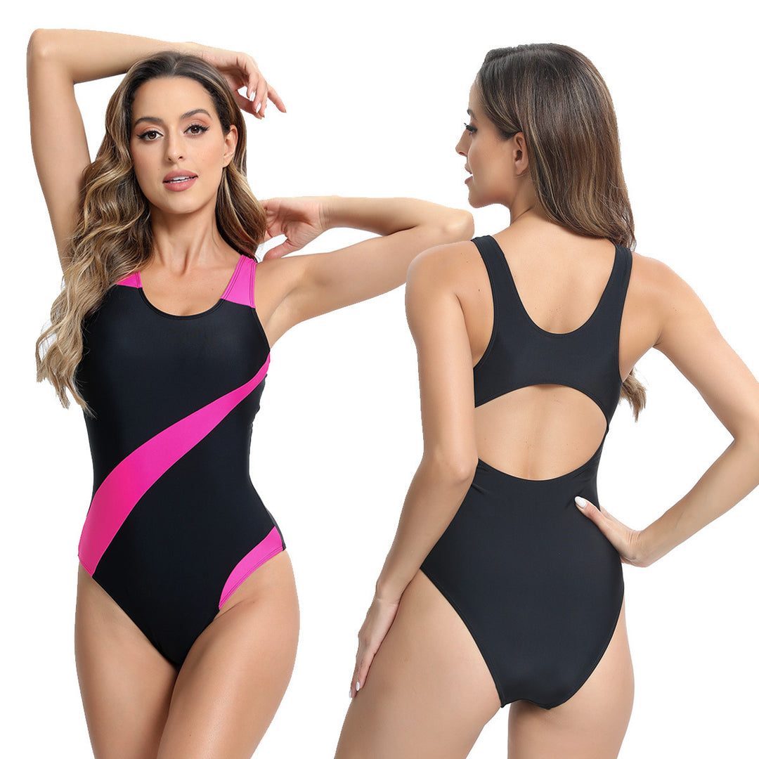 Damen Sportlicher Badeanzug mit lebhaftem Kontrast EB